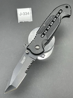 Fury Tactical Assisted Knife Serrated Tanto Blade 7.75" Black - Image 1 of 4