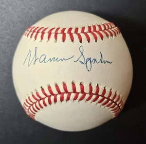 Warren Spahn Signed / Autographed Official NL Baseball Braves HOF - Picture 1 of 6