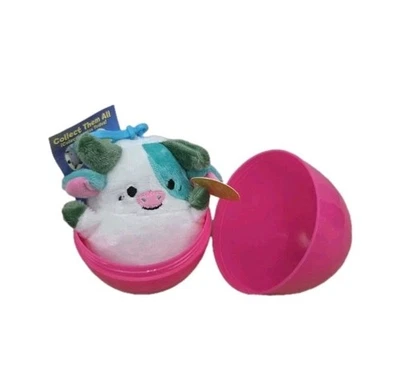 Dan Dee Mystery Egg 4" HIGHLAND COW Easter Bag Clip Plush W/Pink Capsule - Image 1 of 4