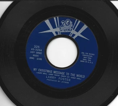 CHRISTMAS BW / HALLOWEEN NOVELTY  45 - LARRY FOSTER - HEAR - 1962 20TH FOX - Image 1 of 2