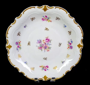 Reichenbach German Porcelain Floral And Gold Large 12 3/4" Platter 1968-1990 - Picture 1 of 8