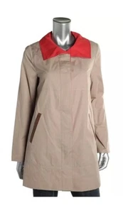 ELLEN TRACY Women’s NWT XS 0 Brown Faux Trim Collar Water Repellent Coat Jacket - Picture 1 of 6