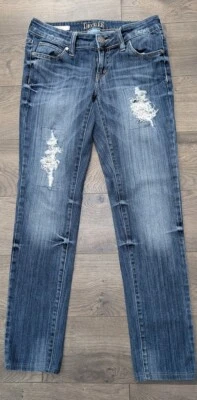 Decree 女式仿旧铆钉超紧身牛仔裤 5 码 28x28 — 第 1/4 张图片