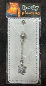 Body Piercing Jewelry Dangling Turtle Various Colored Stones Nickel Lead Free - Picture 1 of 1