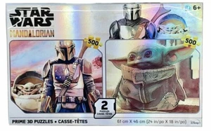 NEW Disney Star Wars The Mandalorian 2-Pack 3D Puzzles (500pc Each) - Picture 1 of 2