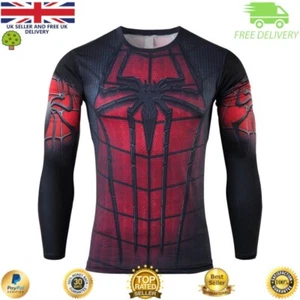 Mens Compression Superhero Top Base Layer Gym Long Sleeve Thermal Sweats BJJ - Picture 1 of 4
