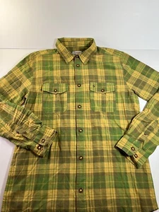 The American Outdoorsman Plaid L/S Button Down Mens Sz 42 Med Yellow Green EUC! - Picture 1 of 8