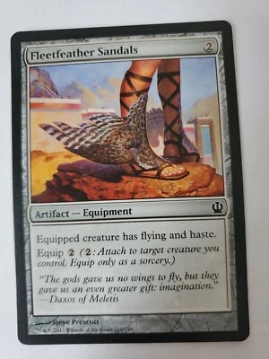 MTG Magic The Gathering Card Fleetfeather Sandals Artifact Equipment Theros 2013 - Image 1 of 2