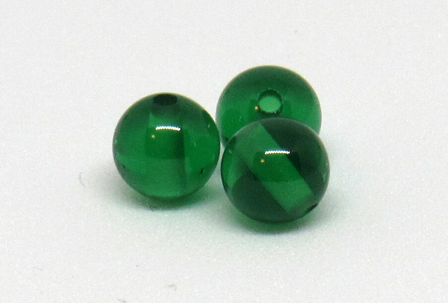 Green Sapphire Ball 6mm with 1mm Hole, Bead, Sphere, Corundum, Synthetic, Polish - Image 1 of 4