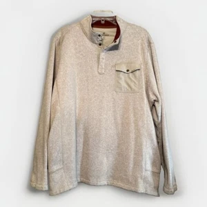 Suéter Pullover Woolrich Para Hombre 1/4 Botón Bolsillo Talla XXL Beige - Imagen 1 de 6