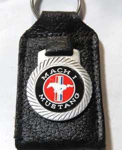 Ford Mach I Mustang Leather Auto Keychain Historical Pocket for Meter Coin Old - Picture 1 of 2