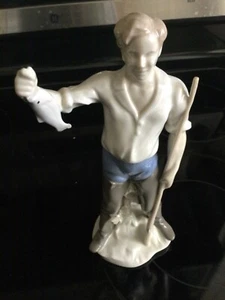 DDR - GROSSE 10" FIGUR - "DER FISCHER MIT FANG" - C - Bild 1 von 5
