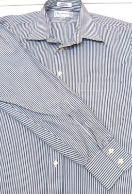 Camisa a Rayas Burberrys Of London 16/33 Tela Importada 100% Algodón EE. UU. De Colección Foto 1 de 4