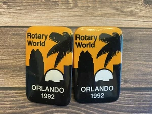 (2) Pins - Rotary World Orlando 1992 Pins - Picture 1 of 2