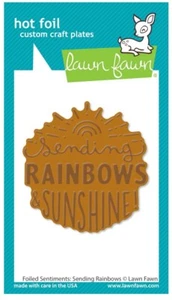 New! Lawn Fawn FOILED SENTIMENTS: SENDING RAINBOWS Hot Foil Plate LF3387 - Picture 1 of 1