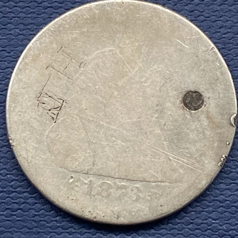 1873 Seated Liberty Quarter 25c Circulated Plugged #54544 Cover