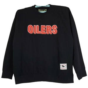 Houston Oilers Mitchell & Ness NFL XL XLarge Crew Fleece Sweatshirt Black NWT - Picture 1 of 6