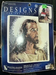 Praying Hands PORTRAIT Of CHRIST Cross Stitch Kit Needlepoint 114900 Jesus - Picture 1 of 9