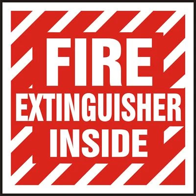 3M / ANYTIME SIGN FIRE EXTINGUISHER INSIDE REFLECTIVE, STICKER 4" X 4" SCREEN PRINTED 3M 3200 EG