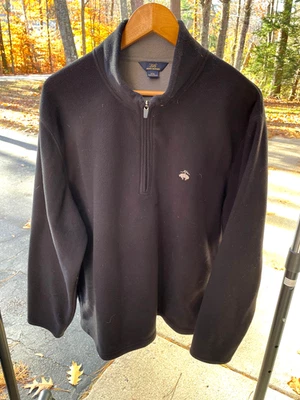 Brooks Brothers Men's XXL 2XL Black Soft Fleece 1/4 Zip Jacket Coat Barely Worn - Image 1 of 3