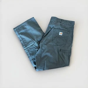 Carhartt Flame Resistant FR Canvas Pants Green CAT 2 Mens 40X30 Loose Fit FRB159 - Picture 1 of 10