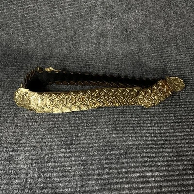 Cinturón para monedas elástico tono dorado para mujer mediano negro elástico metal en relieve boho Foto 1 de 4