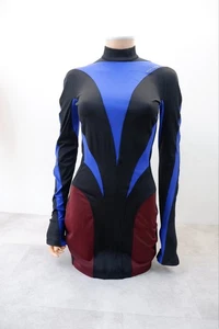 Mugler H&M Womens Panelled Mini Dress Size Uk 10 Blue Long Sleeve BRAND NEW - Picture 1 of 7