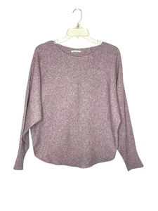 Vila Milano Women’s Purple Heathered Knit Dolman Sleeve Pullover Sweater Large - Picture 1 of 8