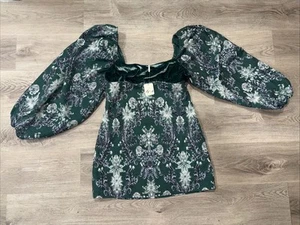 NEW Free People LAUREN Mini Dress VELVET Boho Print Dance Size M MSRP $198 - Picture 1 of 11