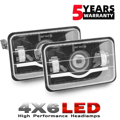 Par de faros LED 4x6" haz sellado alto/bajo DRL para camioneta Dodge Dakota 1987-1995 Foto 1 de 4