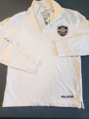 Camisa De Colección Y2K Hollister Surf Club Henley Para Hombres Talla S Blanca Cuello Simulado Henley L/S Foto 1 de 4