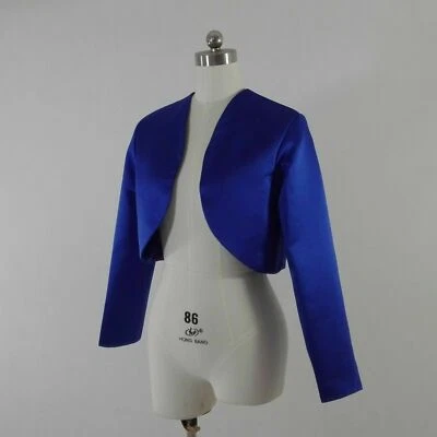 Jacke Bolero für Hochzeit Party Brautjäckchen Langarm Satin Jacke Langarm