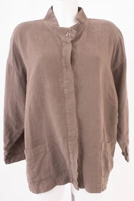 ELEMENTE CLEMENTE Damen Sommer-Blazer Jacket Gr. 3 (DE 42) Leinen Beigegrau - Bild 1 von 4