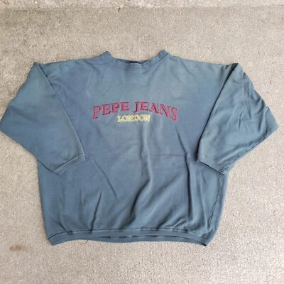 Sudadera básica vintage Pepe Jeans London bordada verde talla única XL  Foto 1 de 3