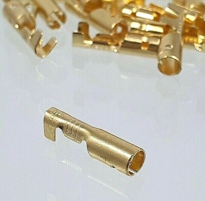 25x Kabelschuhe Steckerhülse Rund Auto Kfz Kabel Stecker Crimp unisoliert Weibl