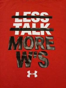 Under Armour Less Talk More Ws Youth Boys T Shirt Size L Red Short Sleeve - Picture 1 of 6
