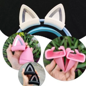 Universal Headphones Decorated with Cat Ears Free Removal Cute Accessories T7N7 - Picture 1 of 17