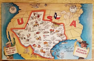 Mapa postal de Texas PC 1958 Dexter Press Lardeo TX a Kingston NY - Imagen 1 de 1
