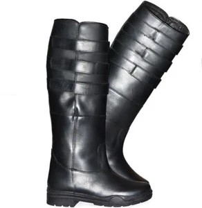 Bottes stables homme Country Yard équitation longues femmes cuir marron noir Royaume-Uni - Photo 1/8