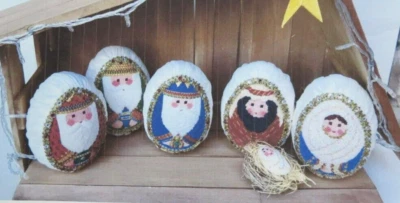 Funda Scully Nativity Set Christmas Ornament Handpainted Needlepoint Canvas - Image 1 of 4