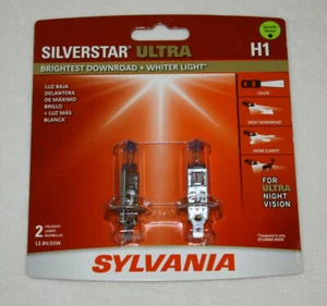 NEW Sylvania Silverstar Ultra H1 Headlight Halogen Lamps 2 Pack 2 Bulbs - Picture 1 of 4
