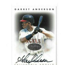 1996 Leaf Signature Series Garrett Anderson Silver Auto Autograph Card Angles 