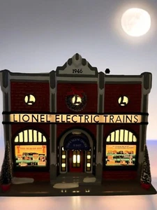 Dept 56 Snow Village Lionel Electric Train Shop , Christmas Building Box & Light - Picture 1 of 24