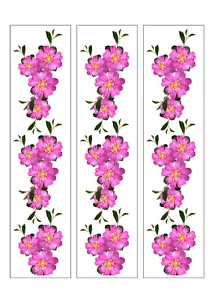 GLASEADO DE PASTEL DE FLORES ROSA | PAPEL DE OBLEA | TIRAS | CINTA DE PASTEL DE CUMPLEAÑOS - Imagen 1 de 1