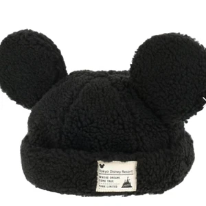 Tokyo Disney Resort Orejas Mickey Limited Esponjoso Boa Gorra Sombrero Negro USADO 58 cm Japón - Imagen 1 de 3