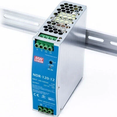Fuente de alimentación conmutada Mean Well NDR-120-12 tipo riel DIN 120W 12V 10A Foto 1 de 4