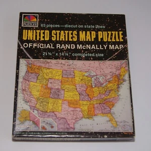 Selchow & Righter Vintage Rand McNally gestanzte USA Karte Puzzle - Bild 1 von 5