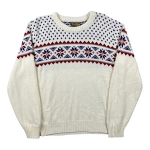 Vintage Sears Sportswear Sweater Adult XL Wool Blend Nordic Fair Isle Grandpa - Picture 1 of 10