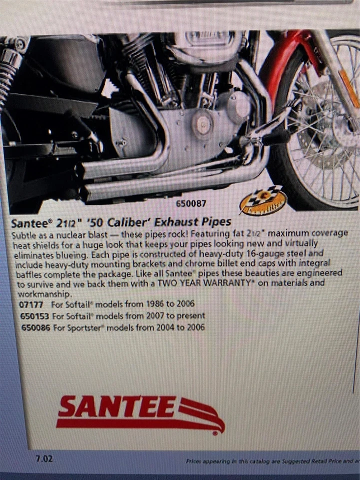 Tubos de escape personalizados calibre 50 Santee 2004-2006 Sportster Estados Unidos con protectores térmicos Foto 1 de 4