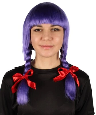 Peluca coleta trenzada muñeca poseída varios colores adultos con lazos, HW-1094A Foto 1 de 4